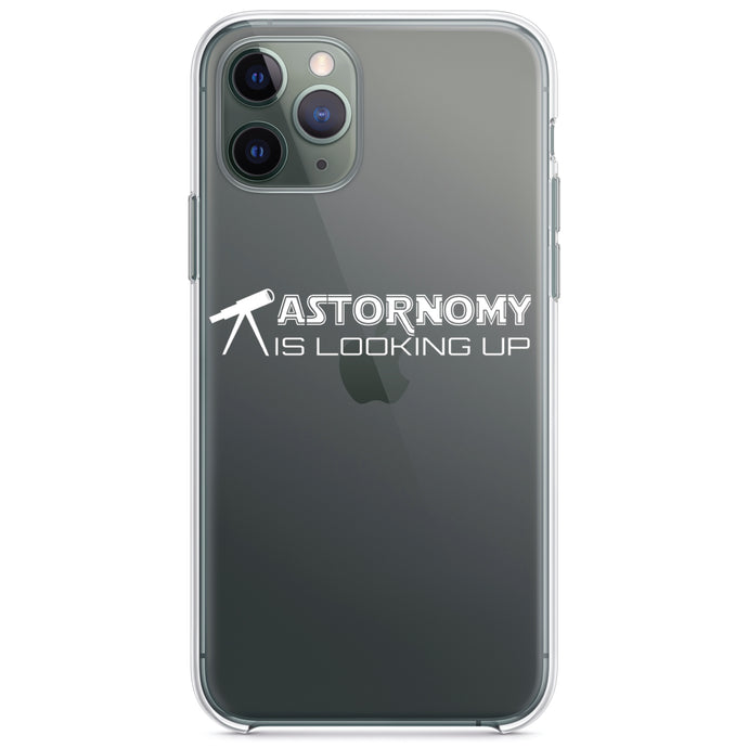 DistinctInk® Clear Shockproof Hybrid Case for Apple iPhone / Samsung Galaxy / Google Pixel - Astronomy is Looking Up