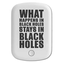 DistinctInk Magnetic Battery Pack, Wireless Portable Charger with USB-C Cable, Compatible with MagSafe iPhone 14 / 13 / 12 Series - What Happens in Black Holes Stays in Black Holes