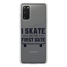 DistinctInk® Clear Shockproof Hybrid Case for Apple iPhone / Samsung Galaxy / Google Pixel - I Skate on the First Date