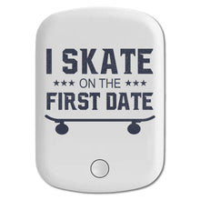 DistinctInk Magnetic Battery Pack, Wireless Portable Charger with USB-C Cable, Compatible with MagSafe iPhone 14 / 13 / 12 Series - I Skate on the First Date