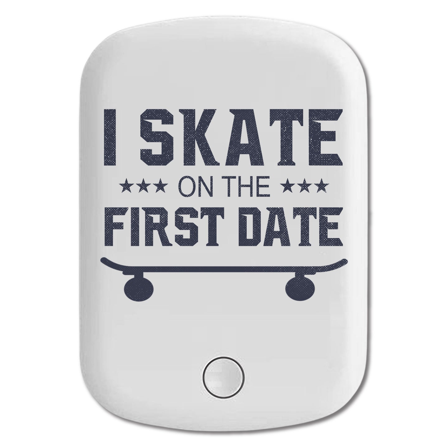 DistinctInk Magnetic Battery Pack, Wireless Portable Charger with USB-C Cable, Compatible with MagSafe iPhone 14 / 13 / 12 Series - I Skate on the First Date