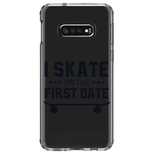 DistinctInk® Clear Shockproof Hybrid Case for Apple iPhone / Samsung Galaxy / Google Pixel - I Skate on the First Date