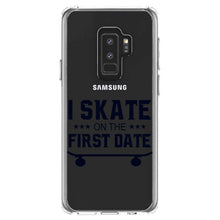 DistinctInk® Clear Shockproof Hybrid Case for Apple iPhone / Samsung Galaxy / Google Pixel - I Skate on the First Date