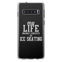 DistinctInk® Clear Shockproof Hybrid Case for Apple iPhone / Samsung Galaxy / Google Pixel - My Life Mainly Consists of Ice Skating