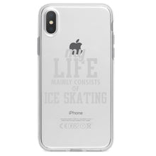 DistinctInk® Clear Shockproof Hybrid Case for Apple iPhone / Samsung Galaxy / Google Pixel - My Life Mainly Consists of Ice Skating