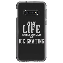 DistinctInk® Clear Shockproof Hybrid Case for Apple iPhone / Samsung Galaxy / Google Pixel - My Life Mainly Consists of Ice Skating