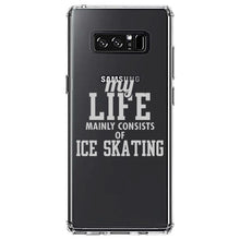 DistinctInk® Clear Shockproof Hybrid Case for Apple iPhone / Samsung Galaxy / Google Pixel - My Life Mainly Consists of Ice Skating