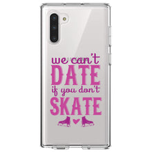 DistinctInk® Clear Shockproof Hybrid Case for Apple iPhone / Samsung Galaxy / Google Pixel - We Can't Date If You Don't Skate