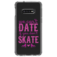 DistinctInk® Clear Shockproof Hybrid Case for Apple iPhone / Samsung Galaxy / Google Pixel - We Can't Date If You Don't Skate