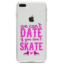 DistinctInk® Clear Shockproof Hybrid Case for Apple iPhone / Samsung Galaxy / Google Pixel - We Can't Date If You Don't Skate