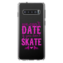 DistinctInk® Clear Shockproof Hybrid Case for Apple iPhone / Samsung Galaxy / Google Pixel - We Can't Date If You Don't Skate
