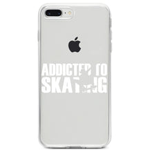 DistinctInk® Clear Shockproof Hybrid Case for Apple iPhone / Samsung Galaxy / Google Pixel - Addicted to Skating