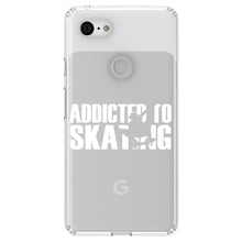 DistinctInk® Clear Shockproof Hybrid Case for Apple iPhone / Samsung Galaxy / Google Pixel - Addicted to Skating