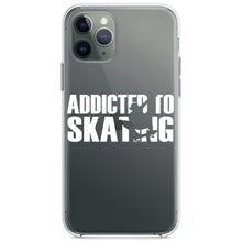 DistinctInk® Clear Shockproof Hybrid Case for Apple iPhone / Samsung Galaxy / Google Pixel - Addicted to Skating