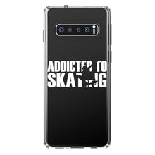 DistinctInk® Clear Shockproof Hybrid Case for Apple iPhone / Samsung Galaxy / Google Pixel - Addicted to Skating