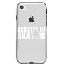DistinctInk® Clear Shockproof Hybrid Case for Apple iPhone / Samsung Galaxy / Google Pixel - Addicted to Skating