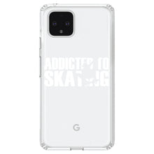 DistinctInk® Clear Shockproof Hybrid Case for Apple iPhone / Samsung Galaxy / Google Pixel - Addicted to Skating