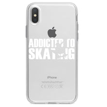 DistinctInk® Clear Shockproof Hybrid Case for Apple iPhone / Samsung Galaxy / Google Pixel - Addicted to Skating