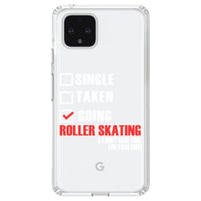 DistinctInk® Clear Shockproof Hybrid Case for Apple iPhone / Samsung Galaxy / Google Pixel - Single Taken Going Roller Skating