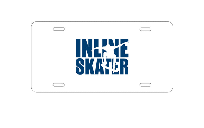 DistinctInk Custom Aluminum Decorative Vanity Front License Plate - Inline Skater - Skating
