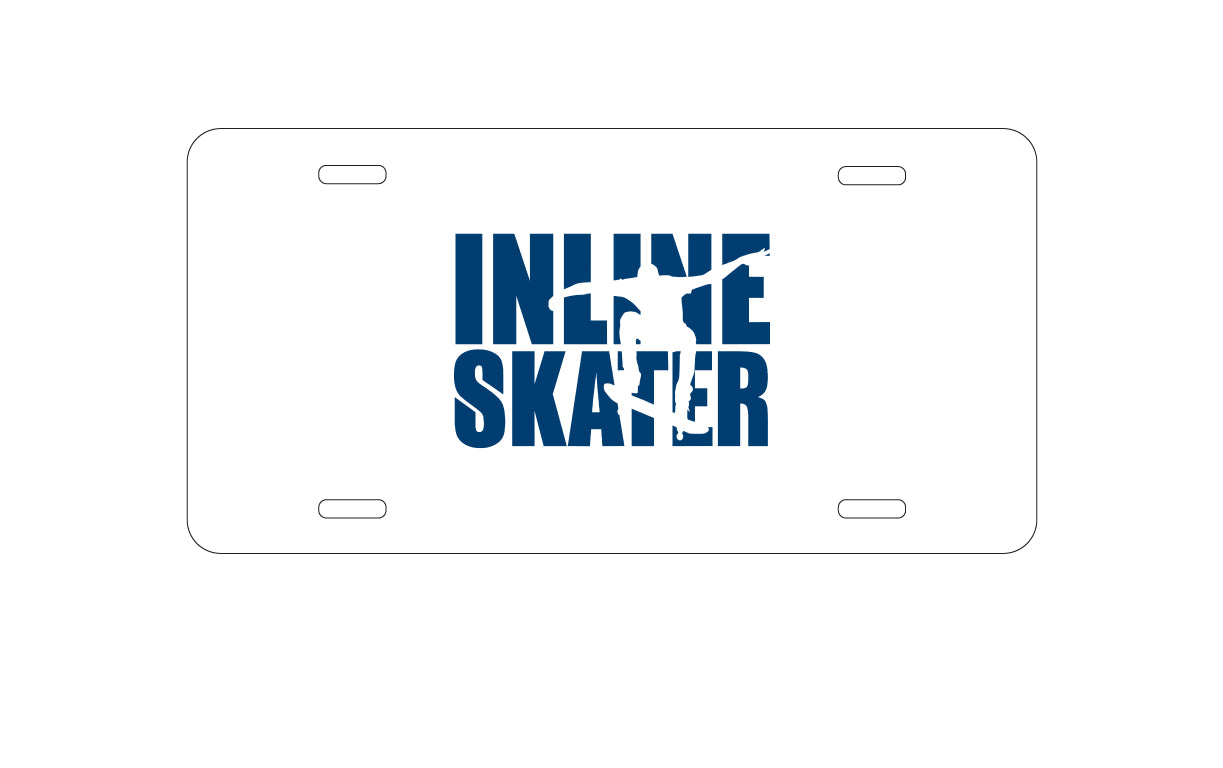 DistinctInk Custom Aluminum Decorative Vanity Front License Plate - Inline Skater - Skating