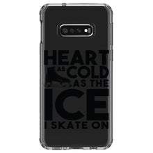 DistinctInk® Clear Shockproof Hybrid Case for Apple iPhone / Samsung Galaxy / Google Pixel - Heart as Cold as the Ice I Skate On