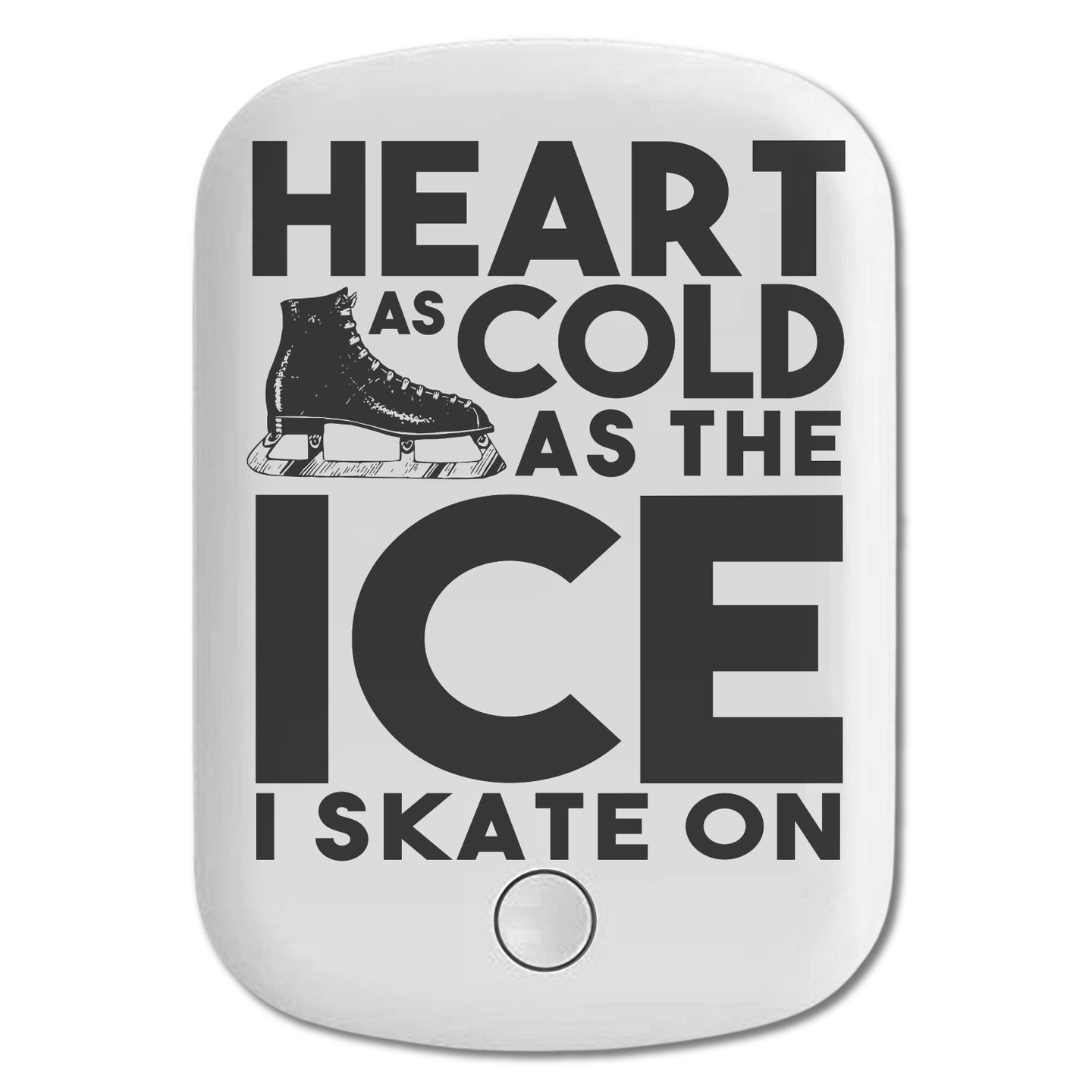 DistinctInk Magnetic Battery Pack, Wireless Portable Charger with USB-C Cable, Compatible with MagSafe iPhone 14 / 13 / 12 Series - Heart as Cold as the Ice I Skate On