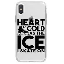 DistinctInk® Clear Shockproof Hybrid Case for Apple iPhone / Samsung Galaxy / Google Pixel - Heart as Cold as the Ice I Skate On