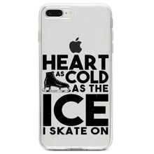 DistinctInk® Clear Shockproof Hybrid Case for Apple iPhone / Samsung Galaxy / Google Pixel - Heart as Cold as the Ice I Skate On