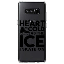 DistinctInk® Clear Shockproof Hybrid Case for Apple iPhone / Samsung Galaxy / Google Pixel - Heart as Cold as the Ice I Skate On
