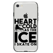 DistinctInk® Clear Shockproof Hybrid Case for Apple iPhone / Samsung Galaxy / Google Pixel - Heart as Cold as the Ice I Skate On