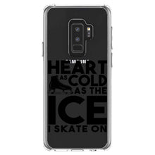 DistinctInk® Clear Shockproof Hybrid Case for Apple iPhone / Samsung Galaxy / Google Pixel - Heart as Cold as the Ice I Skate On