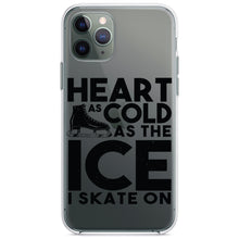 DistinctInk® Clear Shockproof Hybrid Case for Apple iPhone / Samsung Galaxy / Google Pixel - Heart as Cold as the Ice I Skate On