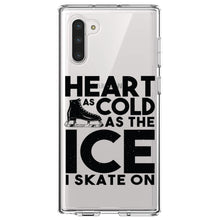 DistinctInk® Clear Shockproof Hybrid Case for Apple iPhone / Samsung Galaxy / Google Pixel - Heart as Cold as the Ice I Skate On