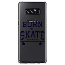 DistinctInk® Clear Shockproof Hybrid Case for Apple iPhone / Samsung Galaxy / Google Pixel - Born to Skate - Skating
