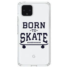 DistinctInk® Clear Shockproof Hybrid Case for Apple iPhone / Samsung Galaxy / Google Pixel - Born to Skate - Skating