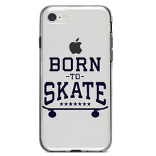 DistinctInk® Clear Shockproof Hybrid Case for Apple iPhone / Samsung Galaxy / Google Pixel - Born to Skate - Skating