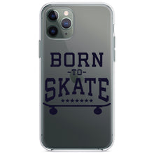 DistinctInk® Clear Shockproof Hybrid Case for Apple iPhone / Samsung Galaxy / Google Pixel - Born to Skate - Skating