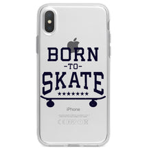 DistinctInk® Clear Shockproof Hybrid Case for Apple iPhone / Samsung Galaxy / Google Pixel - Born to Skate - Skating