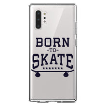 DistinctInk® Clear Shockproof Hybrid Case for Apple iPhone / Samsung Galaxy / Google Pixel - Born to Skate - Skating