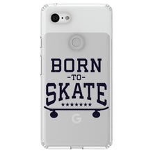 DistinctInk® Clear Shockproof Hybrid Case for Apple iPhone / Samsung Galaxy / Google Pixel - Born to Skate - Skating