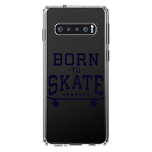 DistinctInk® Clear Shockproof Hybrid Case for Apple iPhone / Samsung Galaxy / Google Pixel - Born to Skate - Skating