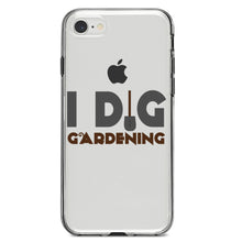 DistinctInk® Clear Shockproof Hybrid Case for Apple iPhone / Samsung Galaxy / Google Pixel - I Dig Gardening