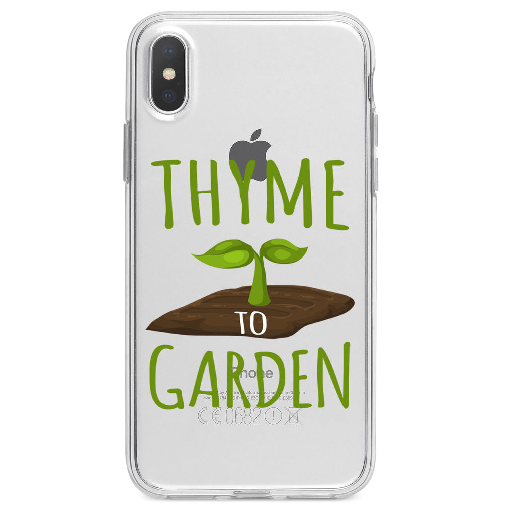 Thyme to Garden Clear Shockproof iPhone Case, view 2