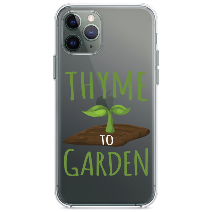 DistinctInk® Clear Shockproof Hybrid Case for Apple iPhone / Samsung Galaxy / Google Pixel - Thyme to Garden