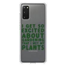DistinctInk® Clear Shockproof Hybrid Case for Apple iPhone / Samsung Galaxy / Google Pixel - I Get So Exciting About Gardening I Wet My PLANTS