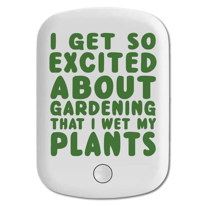 DistinctInk Magnetic Battery Pack, Wireless Portable Charger with USB-C Cable, Compatible with MagSafe iPhone 14 / 13 / 12 Series - I Get So Exciting About Gardening I Wet My PLANTS