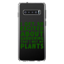 DistinctInk® Clear Shockproof Hybrid Case for Apple iPhone / Samsung Galaxy / Google Pixel - I Get So Exciting About Gardening I Wet My PLANTS