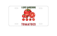 DistinctInk Custom Aluminum Decorative Vanity Front License Plate - I Love Gardening from My Head Tomatoes