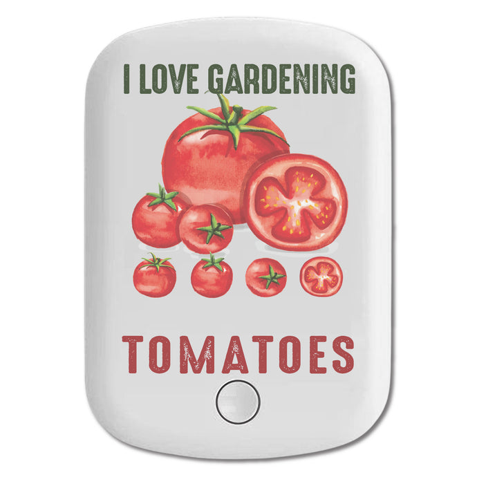 DistinctInk Magnetic Battery Pack, Wireless Portable Charger with USB-C Cable, Compatible with MagSafe iPhone 14 / 13 / 12 Series - I Love Gardening from My Head Tomatoes